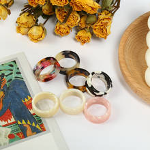 Anillos redondos geométricos de resina para mujeres y niñas, joyas estéticas simples, regalo Vintage, novedad de 2021 2024 - compra barato