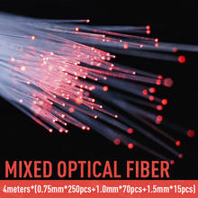 Cable PMMA de fibra óptica de plástico mezclado, 4 metros (0,75mm * 250 Uds. + 1,0mm * 70 Uds. + 1,5mm * 15 Uds.) para todo tipo de unidades de luz led 2024 - compra barato