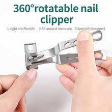 PinPai 360° rotatable Stainless Steel Nail Clipper Cutter Toenail Fingernail Nipper Manicure Trimmer Clippers for Thick Nail Tip 2024 - buy cheap