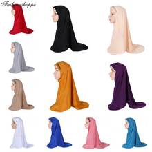 Hijab Amira de una pieza para mujer musulmana, bufanda de cobertura completa para la cabeza, chal largo, turbante, velo islámico, Hijab, Ramadán 2024 - compra barato