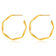 AsJerlya Fashion 1pair Circle Round Hoop Earrings Women Gold Color Stainless Steel Hiphop Brincos Boho Jewelry Gifts 2024 - buy cheap