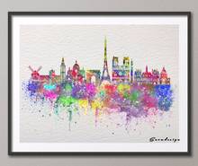 Rikivity-pintura en lienzo Original de París Skyline, póster de Arte de pared, imágenes impresas, decoración del hogar para sala de estar, regalos colgantes de pared 2024 - compra barato