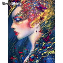 EverShine 5D алмазная живопись, полная картина, квадратная девушка, стразы Алмазная вышивка, портрет Декор для дома ручной работы 2024 - купить недорого