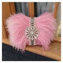 Real Fur Handmade Beaded Messenger Bag Fashion Evening Bag Women Clutch Bag Delicate Banquet Bags Bride Wedding Party Purse 2024 - buy cheap