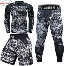 Camiseta y pantalón de entrenamiento para hombre y mujer, traje deportivo de compresión para boxeo y Kickboxing, pantalones cortos de Muay Thai, Bjj 2024 - compra barato