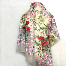 Lasobre tecido de renda bordado, tecido decorativo com flores, boa qualidade, 1 jarda, 2024 - compre barato