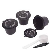 Drop Shipping 3pcs Coffee Filter Reusable Refillable Coffee Capsule Eco-friendly Filters For Nespresso With Spoon And Brush 20ML 2024 - buy cheap