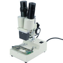 Оптовый Топ 12 В/10 Вт галогенная лампа освещения стерео микроскоп 40X бинокулярный микроскоп для Набор для ремонта плат 2024 - купить недорого