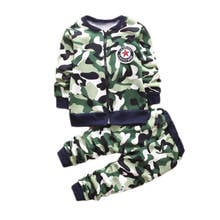 2020 Male child clothing spring and autumn set camouflage cotton sports sets child  boy long-sleeve + pants 2pcs1-4Y 2024 - buy cheap