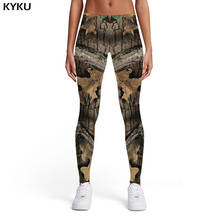 KYKU Cinza Camo Leggings Mulheres Calças Esporte Camuflagem Folha Sexy Vintage Gothic Spandex Leggings Mulheres Calças de Fitness Fino 2024 - compre barato