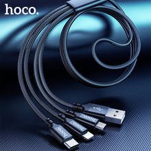 USB-кабель HOCO 3 в 1 для быстрой зарядки iPhone 11 Pro X XS Max XR 7 8 2024 - купить недорого