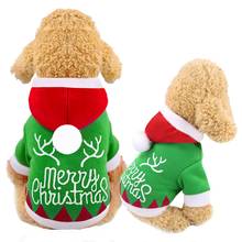 Рождественская Одежда для собак для маленьких собак, костюм Санты, мопса, чихуахуа, домашний Йоркширский питомец, одежда для кошек, куртка, пальто, костюм для домашних животных 2024 - купить недорого