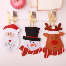 Рождественские украшения для дома карманная вилка нож посуда мешочек Санта Клаус Декор для обеденного стола украшение дома 2024 - купить недорого