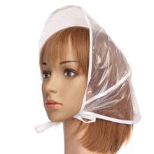 Women Clear Waterproof Reusable Plastic Hair Protection Rain Hat Bonnet Cap Coat Raincoat Hair Accessories 2024 - buy cheap