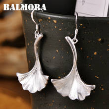 BALMORA Original Real 999 Sterling Silver Vintage Earrings For Women Ginkgo Leaf  Earring Dangle Drop Earring Jewelry Best Gifts 2024 - buy cheap