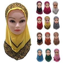 De hiyab musulmán para niñas y niños, pañuelo árabe islámico para plegaria chales con, Amira, retales de leopardo, para la cabeza, Ramadán, turbante 2024 - compra barato