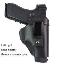 Leather Concealed Carry Gun Holster for Glock 17 19 22 26 Beretta M92 Sig Sauer P226 cz75 Glock Holster Arisoft Pistol Clip Case 2024 - buy cheap