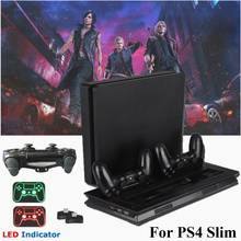 PS4 Slim Vertical Cooling Charging Stand P S4 Play Station 4 Joystick Charger Dock Station for Sony Playstation 4 Slim Games 2024 - buy cheap