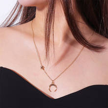 Gold  Star Moon Women's Pendant Necklace Fashion Female Wedding Choker Necklaces Jewelry Simple Ladies Party Gifts 2024 - buy cheap
