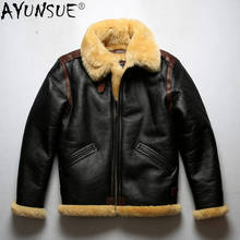 AYUNSUE Genuine Sheepskin Leather Jacket Men Clothing 2020 Winter Clothes Real Sheep Shearing Jackets Chaquetas Hombre LXR909 2024 - buy cheap