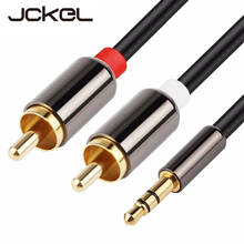 Jckel cabo rca 3.5 conector para 2 rca, adaptador aux de áudio estéreo para carro edifer home theater dvd vcd iphone, fones de ouvido 2024 - compre barato