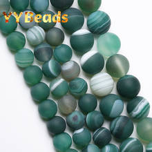 Dull Polished Natural Green Stripes Agates Beads 4 6 8 10 12mm Loose Charm Beads For Jewelry Making DIY Women Bracelets Necklace 2024 - buy cheap