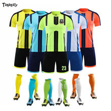 Camisa de futebol masculina, conjunto de roupa para treino de futebol, uniformes de equipe jovem personalizados, alta qualidade, kits19, novo, 2020 2024 - compre barato