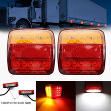Задний фонарь для грузовика, грузовика, каравана, 12 В, 26 светодиодов, указатель поворота, стоп-сигнал, задний светильник, светильник с номерной пластиной, задний фонарь 2024 - купить недорого