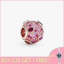 2021 Authentic 100% S925 Sterling Silver Beads Kiss Pave Charm fit Original Pandora Bracelets Women DIY Jewelry 2024 - buy cheap