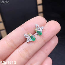 KJJEAXCMY boutique jewelry 925 sterling silver inlaid Natural Emerald Women's earrings support detection fashion 2024 - buy cheap