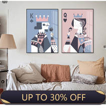 Абстрактная картина с изображением короля и королевы, постер, картина для гостиной, интерьера, украшение для дома, Картина на холсте 2024 - купить недорого