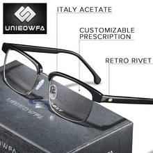 Europe High end Italy Acetate Retro Prescription Glasses Men Optical Bifocal Progressive Eyeglasses Myopia Clear Anti Blue Light 2024 - buy cheap