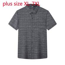 New Arrival Summer Young Men Oversize Fashion Casual Plaid Short Sleeve Casual Shirts Single Breasted Plus Size XL2XL-5XL6XL 7XL 2024 - buy cheap
