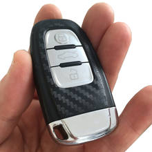 Carro-estilo diy etiqueta chave de fibra de carbono para audi a4 a6 rs4 a5 a7 a8 s5 rs5 8t a4l a8l q5 chave do carro adesivo acessórios de reposição 2024 - compre barato