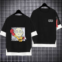 Camiseta holgada de Anime de One Punch Man Oppai, camiseta de Cosplay de Saitama falsa de dos piezas, camisetas de gran tamaño 2024 - compra barato