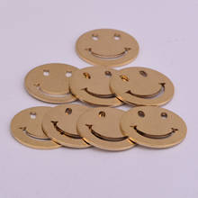 5pcs/lot zhu ru copper 20mm Glossy smiley face Cracked mouth smiling cartoon image Pendant Charms For Jewelry Making Diy Craft 2024 - buy cheap