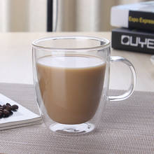 Taza de café de vidrio con aislamiento de doble pared, 12 Oz, resistente al calor para leche, té, café, Latte, el mejor regalo para el día de la madre 2024 - compra barato