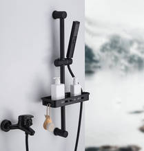 Bathroom Bathtub Shower Faucet Set Hot and Cold Water Black Brass Wall Mounted Mixer Shower Set Taps Shower Crane Torneiras 2024 - buy cheap