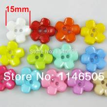 100pcs/lot Children Button Clothing Flower Shape 2 Holes15mm Sewing Children Buttons Decorative diy Button Scrapbooking 2024 - buy cheap