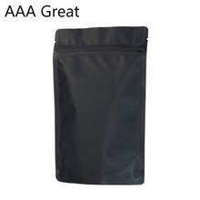 50Pcs/Lot Aluminum Foil Zip Bag Stand Up Zipper Lock Food Savers Retail Packaging Bags Beans Storage Bag Black Matte Pouches New 2024 - buy cheap
