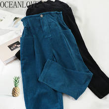 OCEANLOVE Corduroy Mujer Pantalones Solid High Waist Korean Vintage Women Pants Autumn Winter Ins 2021 Ins Trousers New 19084 2022 - buy cheap