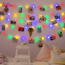 1-10M LED Lights Photo Clips Hanging Pictures Fairy Lights String Photo Clip String Lights Bedroom Dorm Room Decoration Lamps 5z 2024 - buy cheap