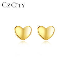 CZCITY Heart Stud Earrings for Women Pure Sterling Silver Cute Fine Jewelry for Girls Dating Party Christmas Gifts SE-401 2024 - buy cheap
