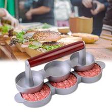 1pc Hamburger Patty Maker Creative 3-Hole Wood Handle Hamburger Press Meat Press Meat Tools Accessories 2024 - buy cheap