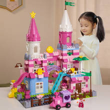 Castillo de princesa rosa para niñas, bloques de construcción compatibles con todas las marcas, piezas, juguetes para niños, regalo de Navidad 2024 - compra barato