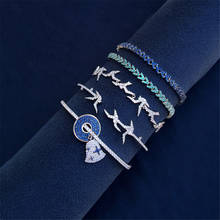 Pulsera de plata de ley S925 para mujer, brazalete de plata de ley S925, estilo de banquete de lujo, color azul cian 2024 - compra barato