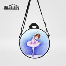 Dispalang Girl Lovely Ballet Printing Round Schoolbag Women Casual Round Messenger Bags For Traveling Toddler Crossbody Handbag 2024 - compre barato