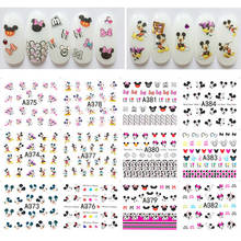 Wholesale 12sheet/Set Cartoons Nail Water Stickers Designs Nail Art Stickers Decals Makeup DIY Water Tattoos Manicure A361-A480 2024 - buy cheap