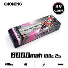 Gaoneng-Paquete de batería LiPo de recarga con conector T decans para coche y barco teledirigido, GNB, 8000mAh, 2S, 7,6 V, HV, 100C/200C, 1:10, 1/10 2024 - compra barato