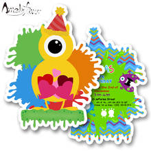 Mini Monster-tarjeta de invitación para fiesta de cumpleaños, suministros de decoraciones móviles para casa, invitaciones hechas a medida en blanco 2024 - compra barato